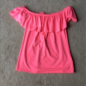 Lilly Pulitzer Hot Pink Off-The-Shoulder Top